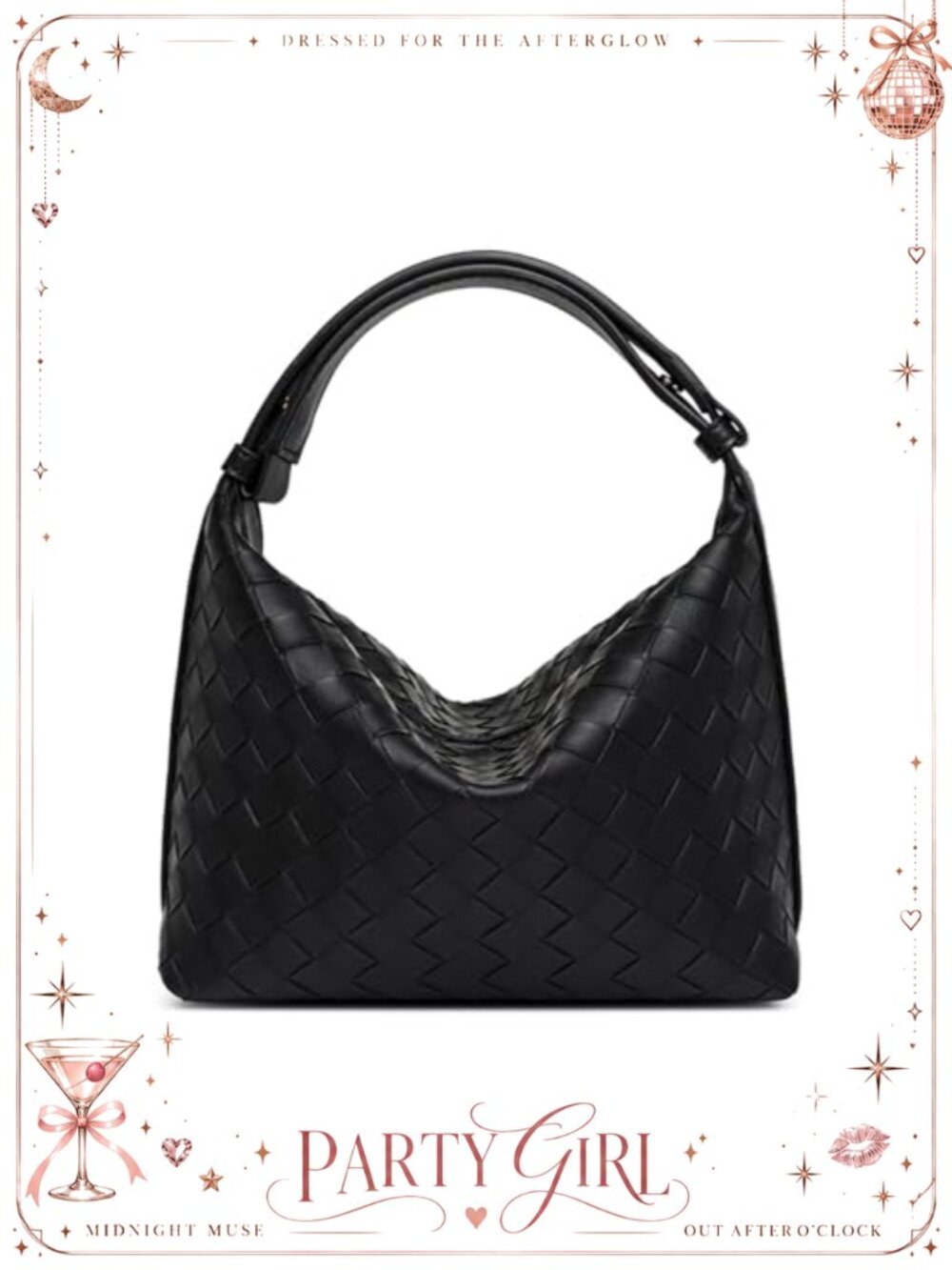 Vegan Leather Woven Shoulder Bag Top Handle Handbag Spacious Interior